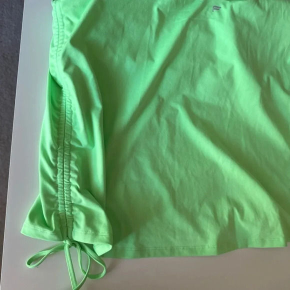 NWT Fabletics Ruched Side Cinch Built in Bra Athletic Neon Tank Top  size 4X - Picture 7 of 12